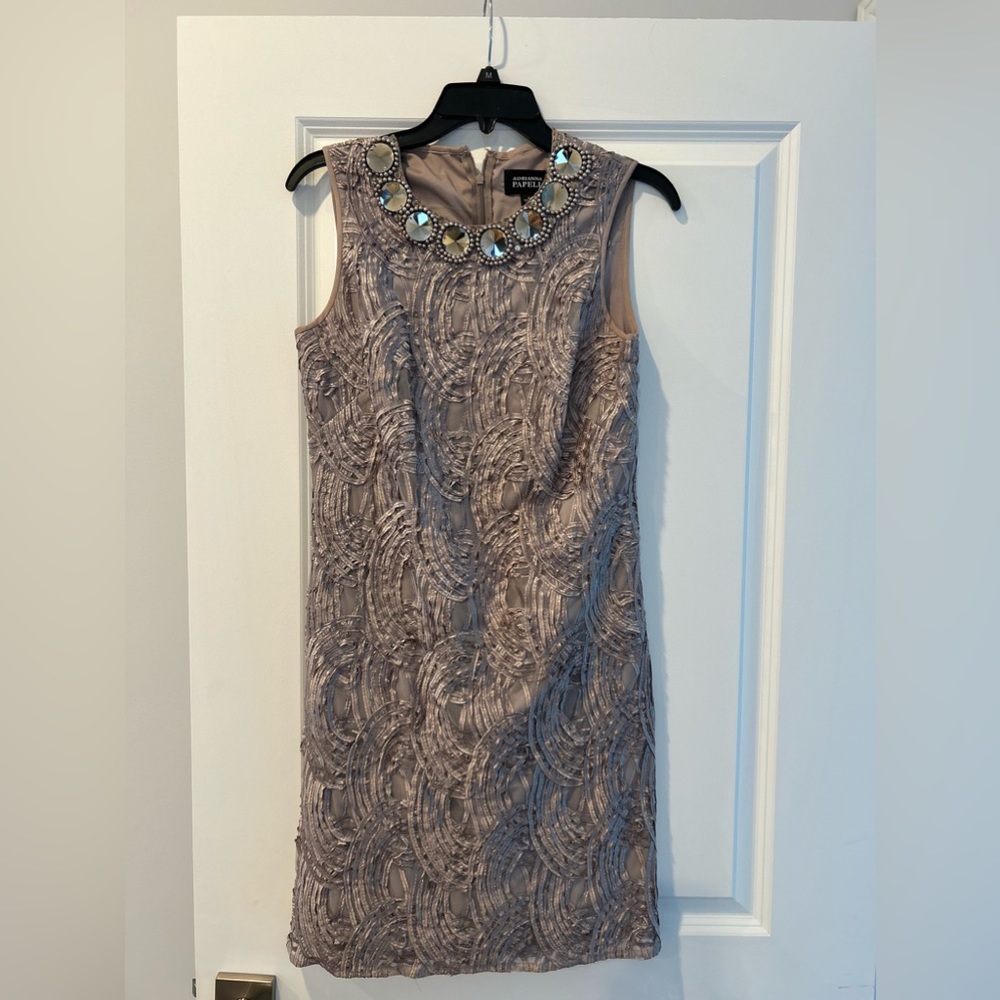 Adrianna Papell dark mauve cocktail dress
